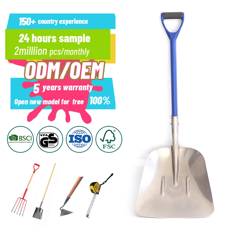 Hot Sales Farming Tools Snow Aluminum Spade Shovel with Fiberglass Handle