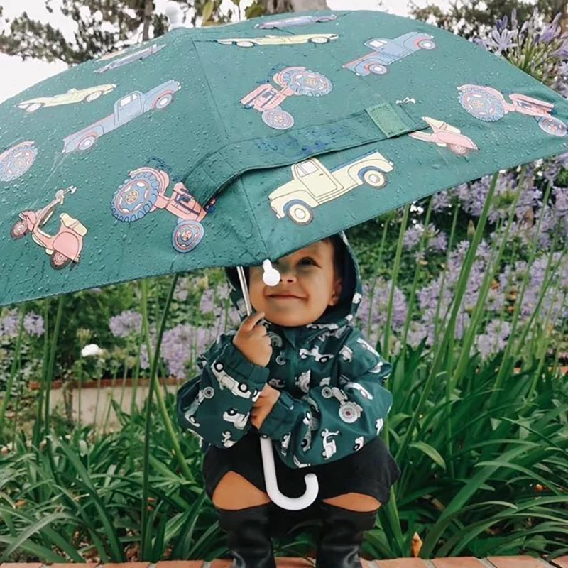 Kids Umbrella Color Changing  Magic Umbrella Custom Print with Cat and Dog Cartoon Safe Opening Full Fiberglass Ribs Manual 190g