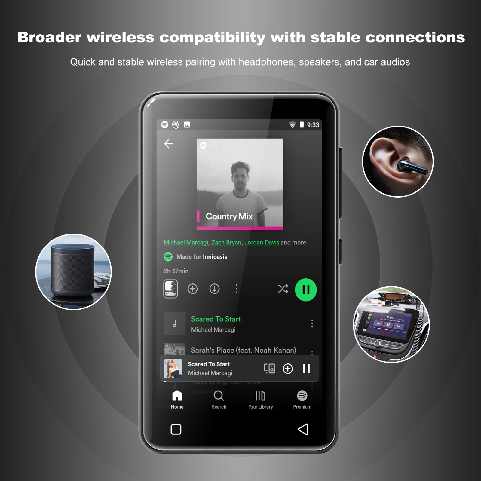 Digital Music Player with Touch Screen 1080p Christian Music Wifi Video Songs Download Touch Screen Smart MP3 Player