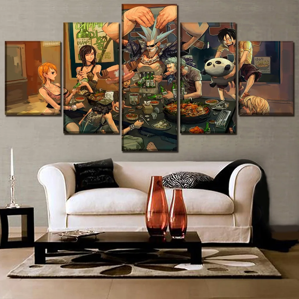 Japanese Anime One Piece Oil Painting On Canvas Hd Print Wallpaper Living  Room Decor Wall Art Stickers Sofa Background Decor   Buy Artwork One ...