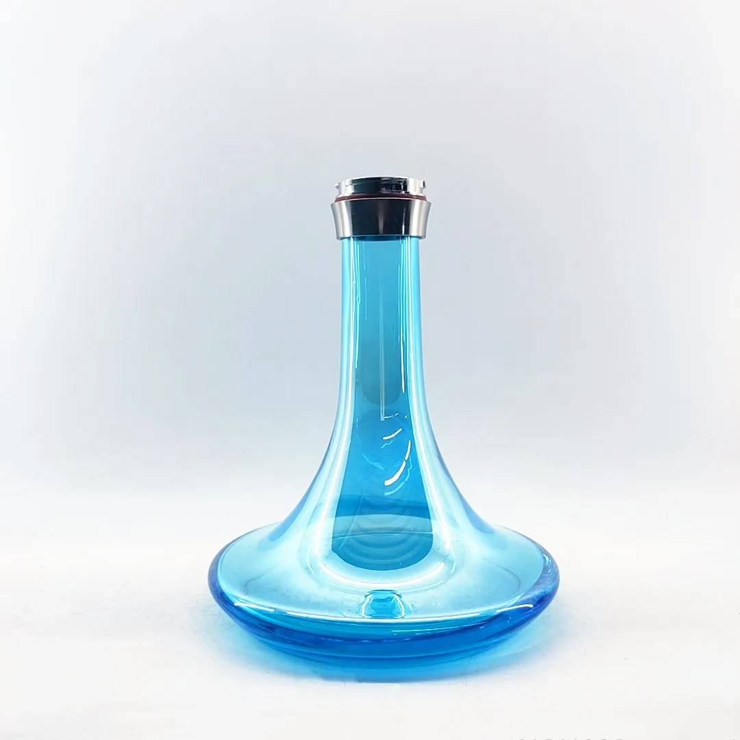 Ready to Ship Hookah Shisha  with 4 Hose 62CM Height Chicha Set of Click System with Handmade Hookah Blue Glass