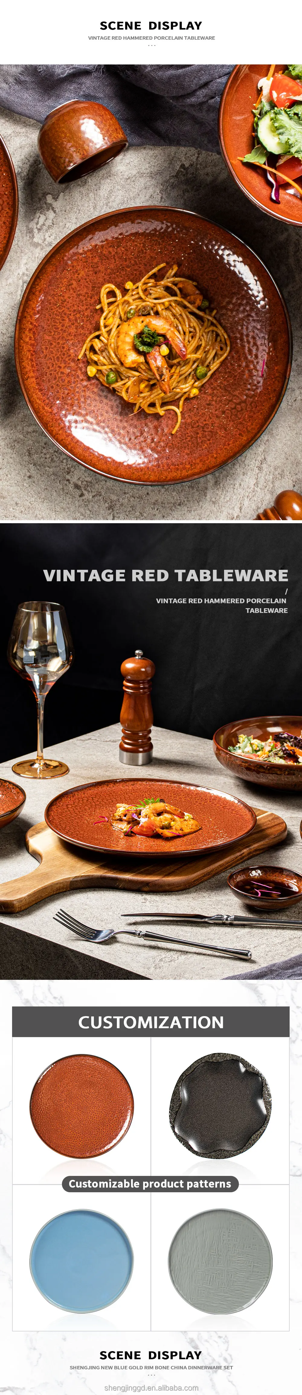 Eco-Friendly Ceramic Porcelain Dinnerware Set-Modern Red Wedding ...