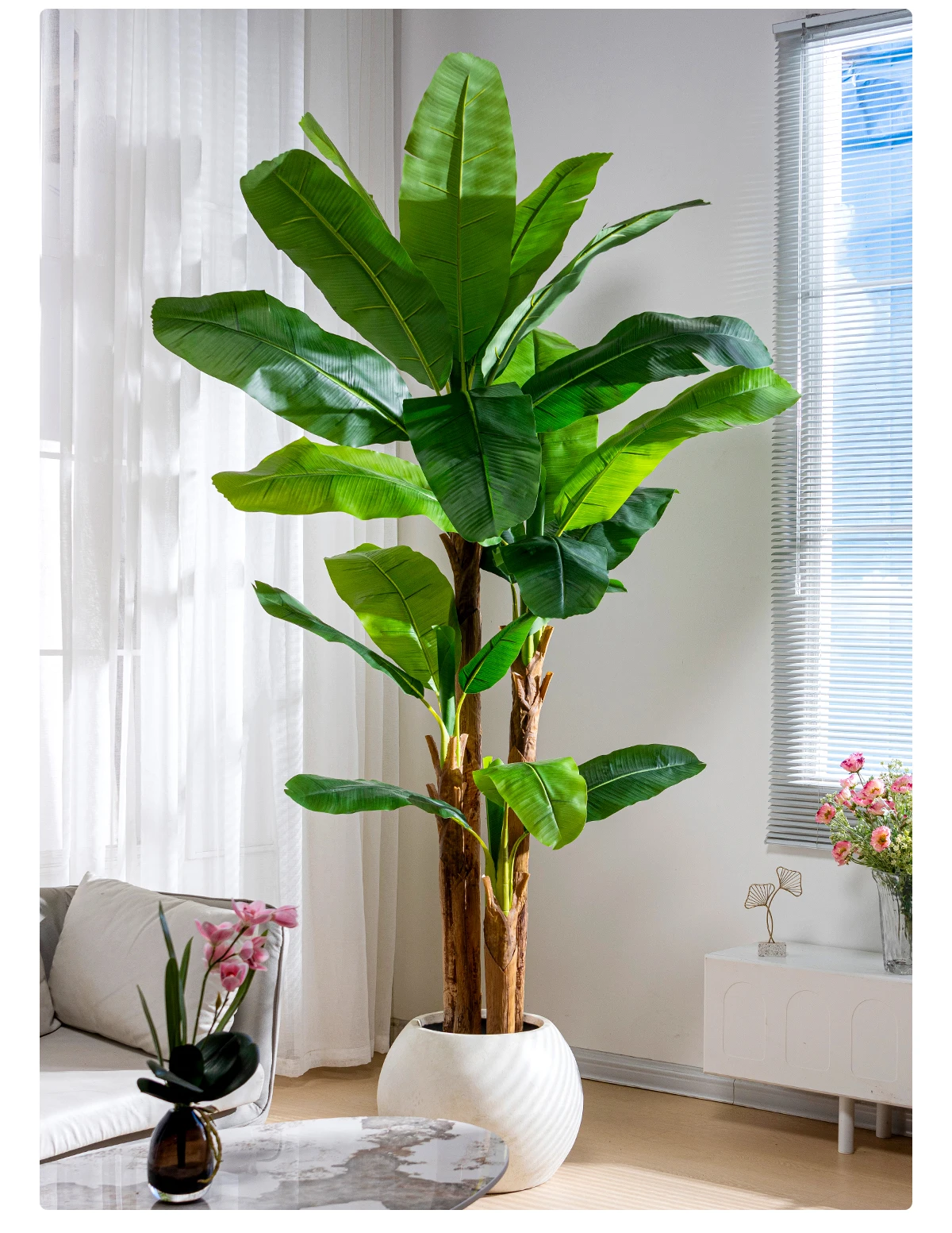 product large 2m outdoor home artificial bonsai tree pe plastic bird paradise palm traveler banana wedding decorative faux grass trees-14