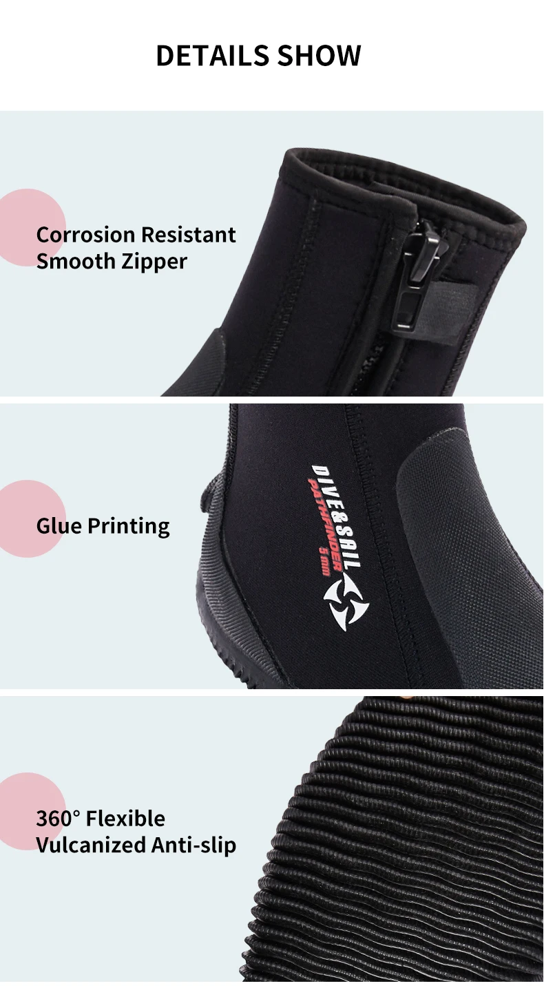 Dive&sail 5mm Neoprene Wetsuit Shoes Waterproof High Cut Neoprene