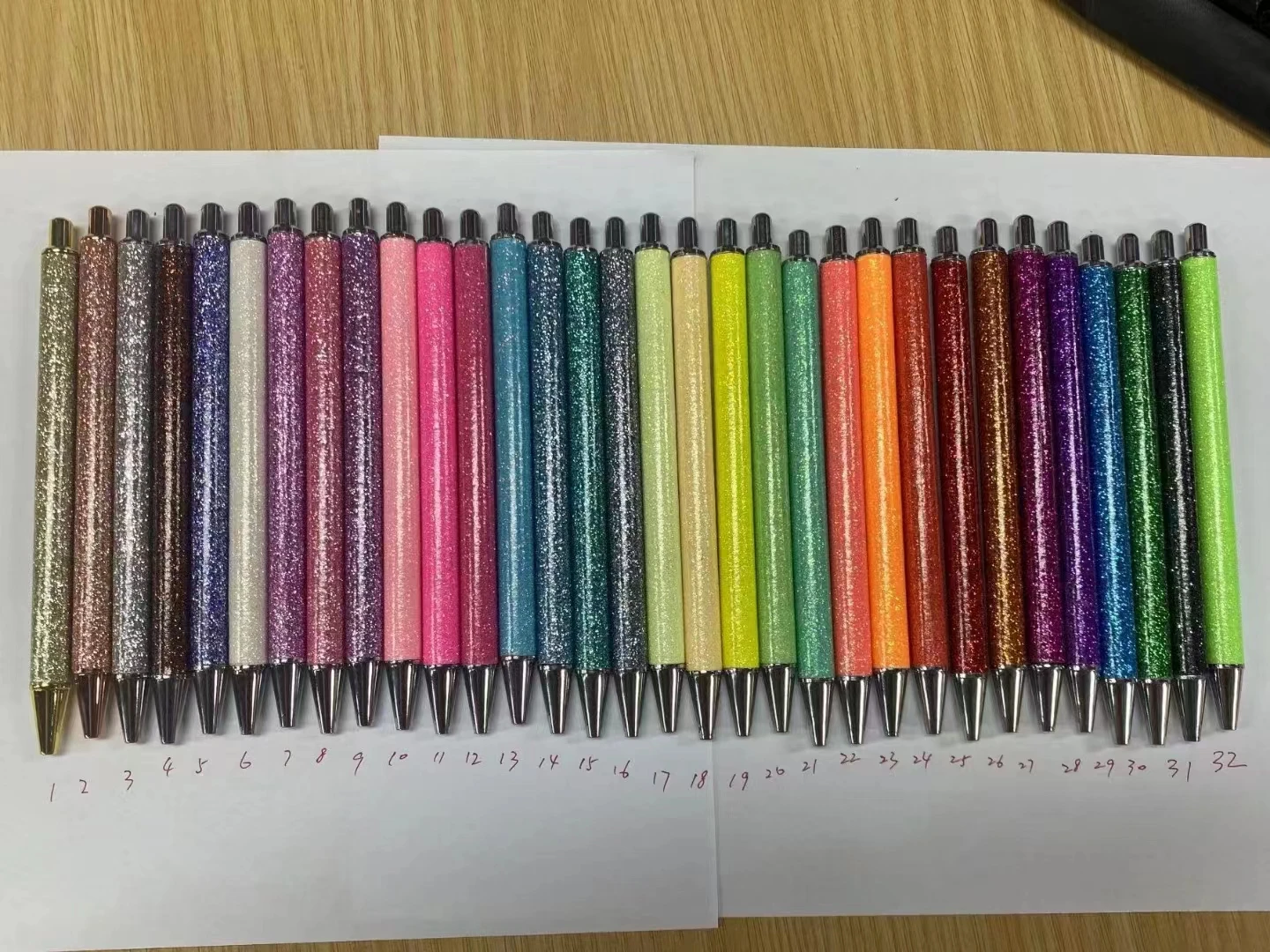 Colorful Glitter Wrap Ballpoint Pens Perfect Wedding Gifts