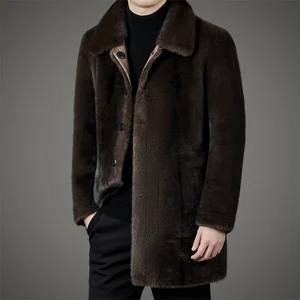 Wholesale Fashionable Man Thick Warm Outwear Premium Look Reversible Men Winter Faux Fur Coat