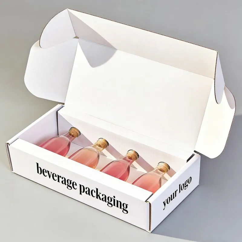Scatola resistente per imballaggio in carta per bevande, bottiglie di birra, confezioni multiple di birra e bevande, scatola per spedizione in cartone ondulato con divisori