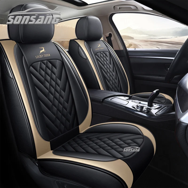 Full Leather Luxury Design Car Seat Covers Universal Fit