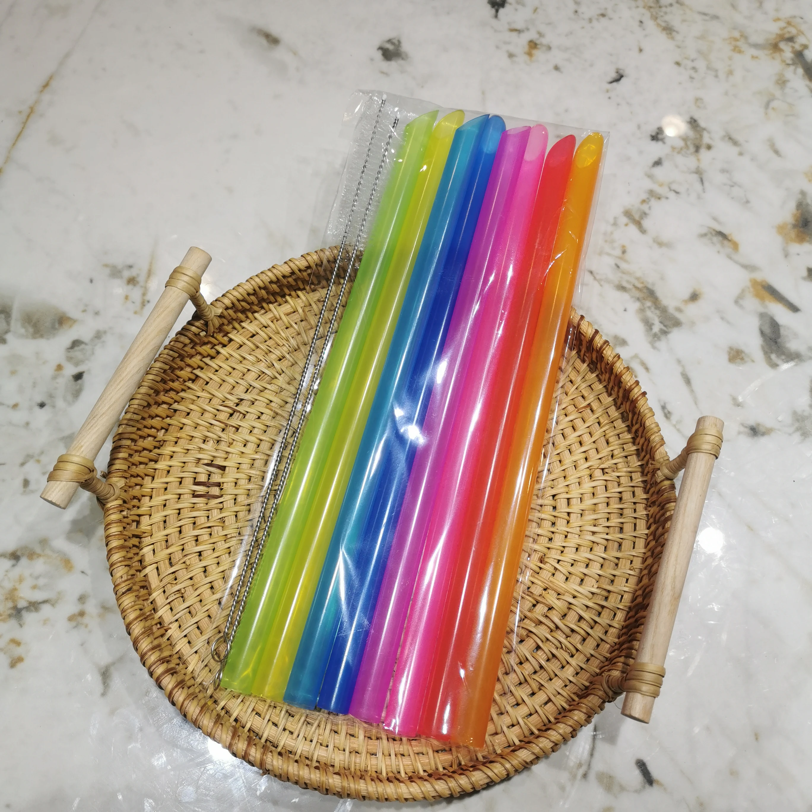 reusable 12mm hard plastic straws bubble