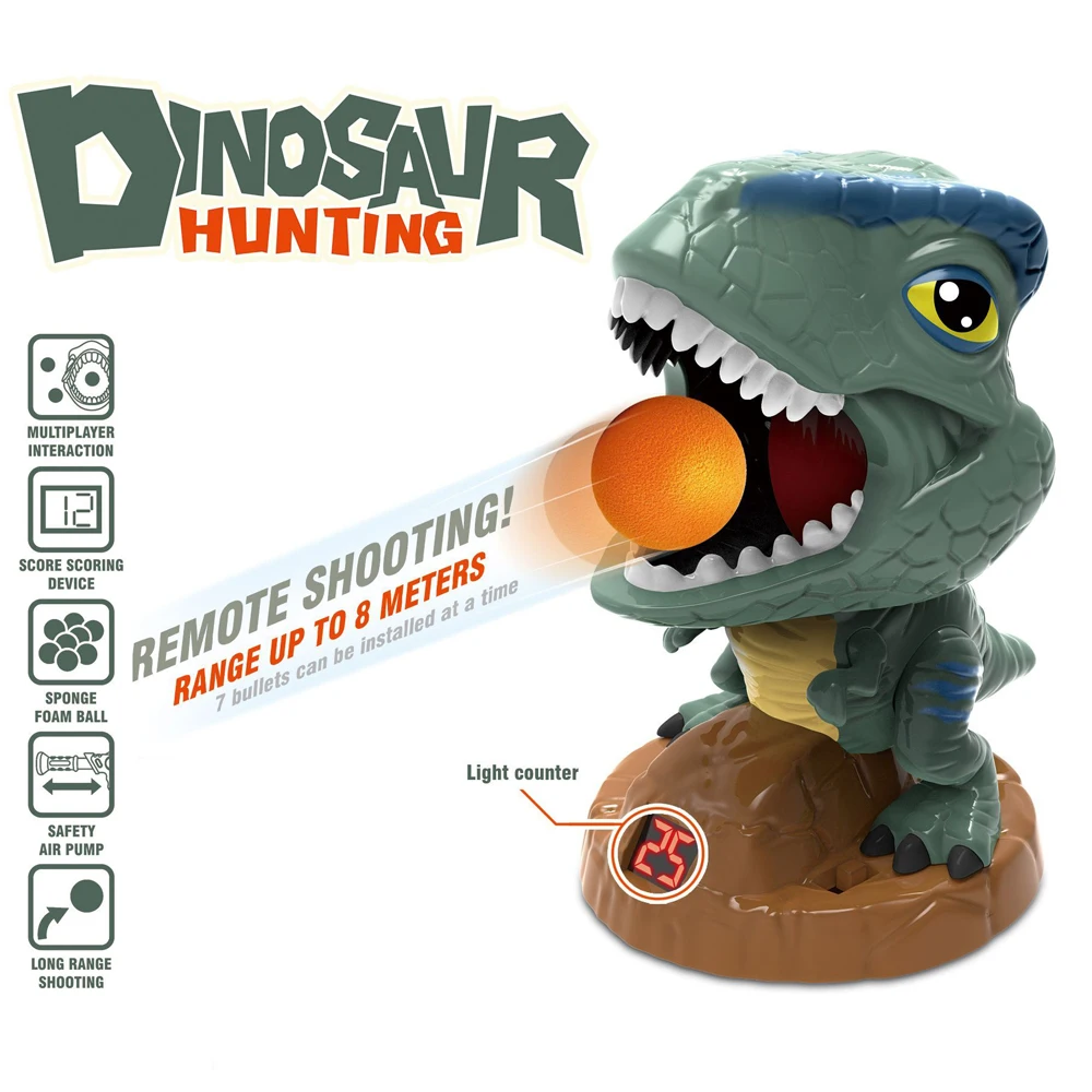 Children dinosaur shooting toy scoring and moving target shooting