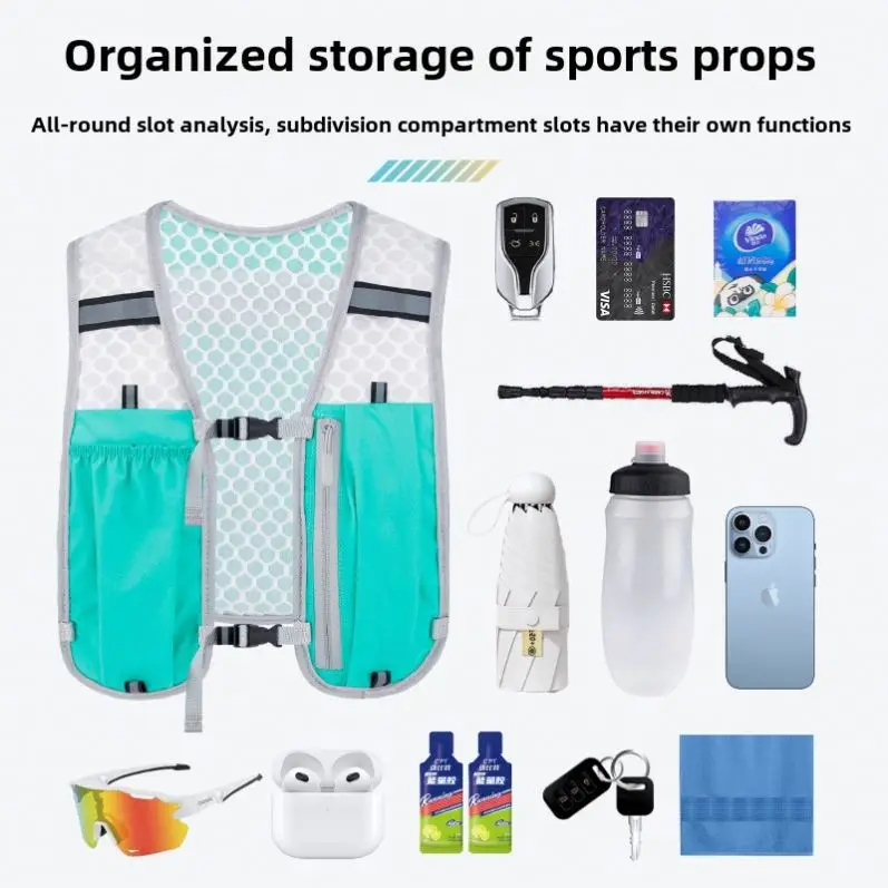 Hiking Cycling Water Bottle Lightweight Nylon Running Vest Bag Storage Phone Holder Hydration Running Vest for Outdoor Sports - Image 5
