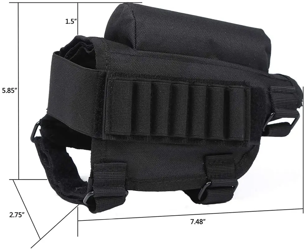 Hunting Shooting Tactical Cheek Rest Pad Ammo Pouch with 7 Shells Holder