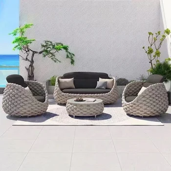 Customize Sets Aluminum Chair Outdoor Garden Furniture Set Rope Furniture Set