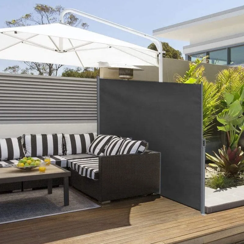 Retractable Side Awning Privacy Screen Outdoor Retractable Privacy Fence for Courtyard Terraces Pools