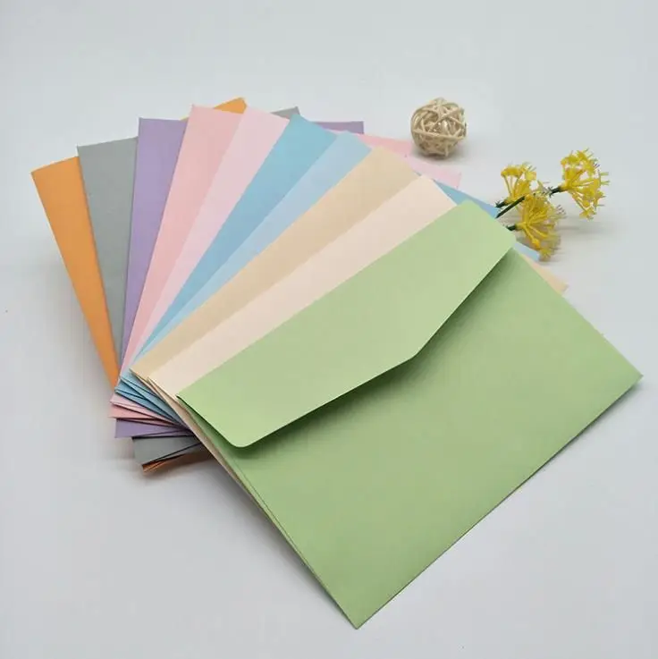 Wholesale Customized Small Colored Kraft Paper Wallet Envelope Recyclable Card Wedding Gift Envelope factory