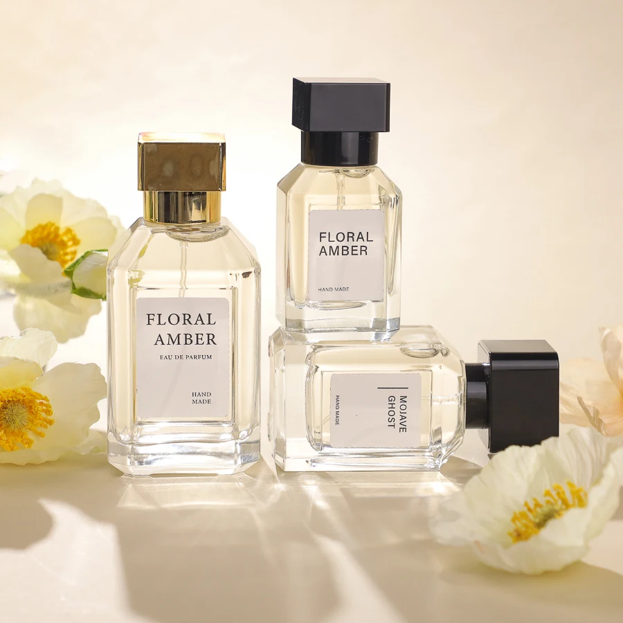 Luxury Heavy Base 50ml Glass Botol Parfum Bottle 30ml 50 Ml 100ml Empty Square Glass Fragrance Packaging Perfume Spray Bottle