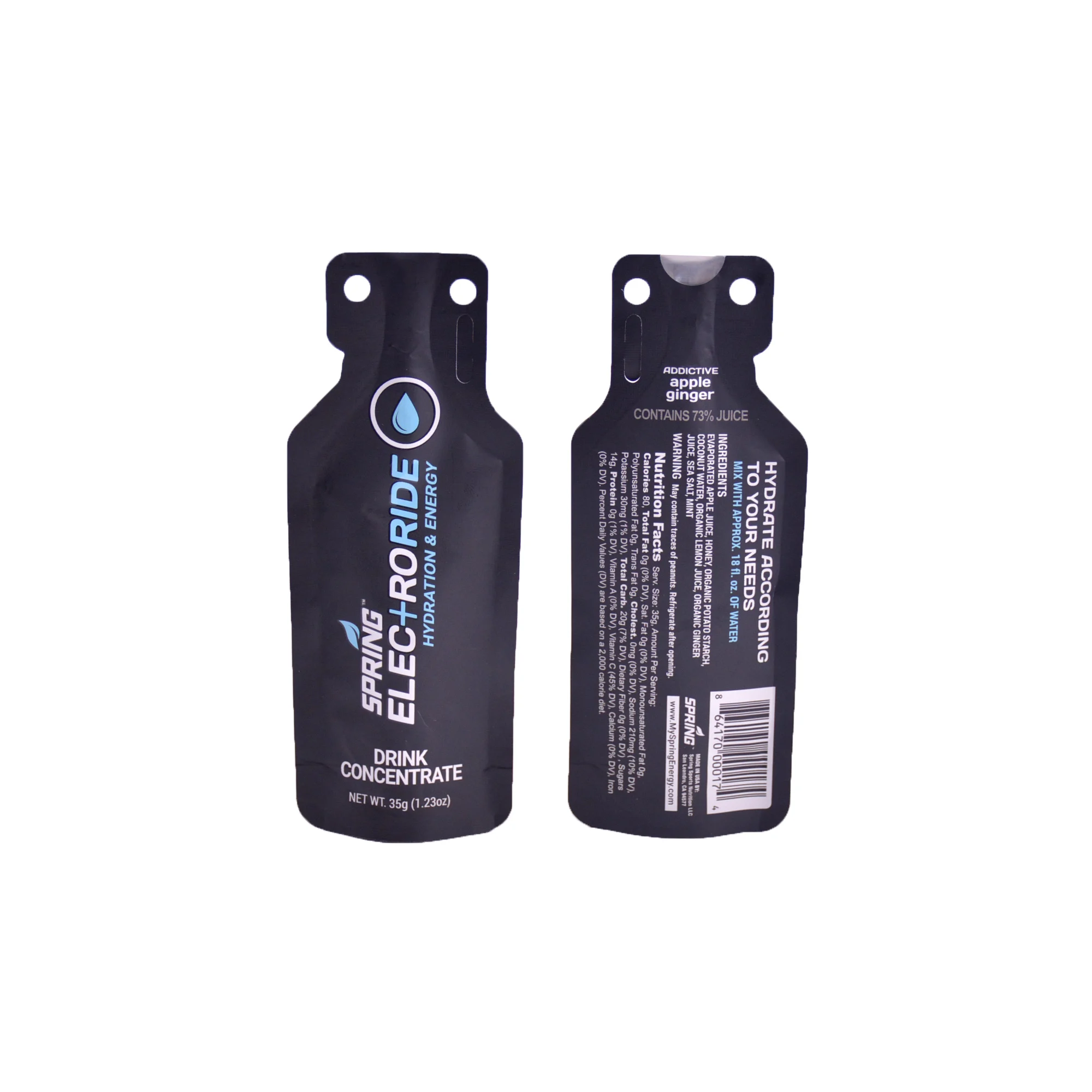 30ml 50ml 80ml Bottled Shaped Sachet for Hydration Energy Water Drinks