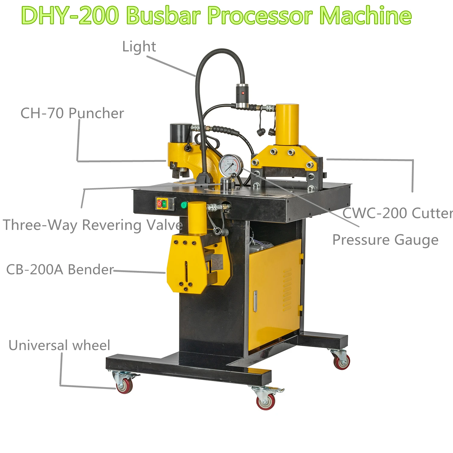 DHY-200C 3-in-1 busbar processing machine cutting and bending and punching machine