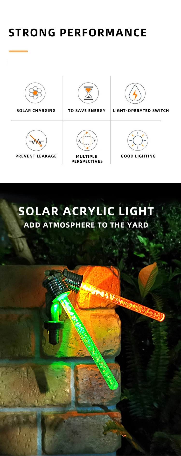 Landscape Solar Garden Light Outdoor Garden and Spaceland Acrylic Hanging LED Waterproof Decoration Lighting manufacture