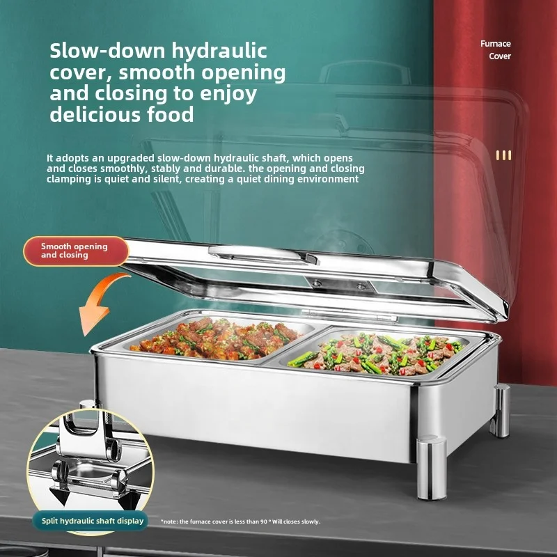 Scaldavivande Chafing Dish 6L Acciaio Inox Professionale per Buffet