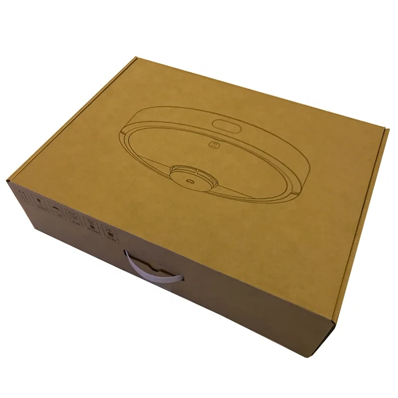 New Automatic Robot Vacuum Cleaner Packaging Box Circular Vacuum Cleaner Custom Paper square Corrugated Color Box With Handle