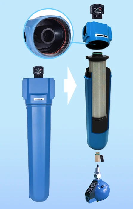High Efficient Compressed Air Filter for Compressed Air Dryer and Oil Free Air Compressor