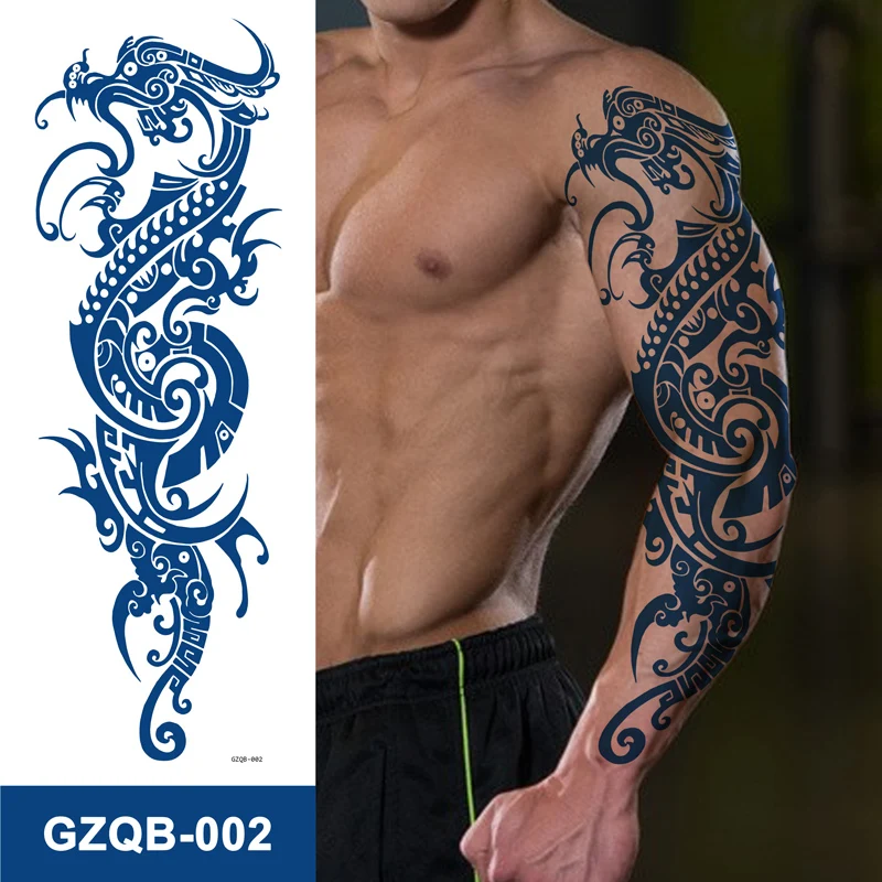 Hot Selling Adult Full Arm Semi Permanent Juice Similar Real Temporary Rich Style Water Transfer Tattoo Stickers