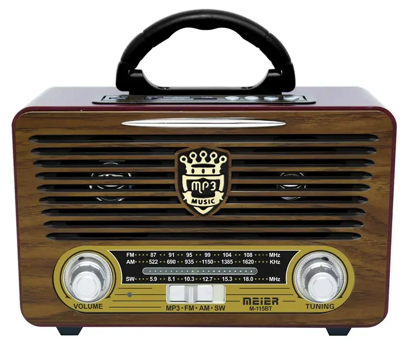 Customizable Vintage Style Portable Rotating Volume Outdoor Retro Radio