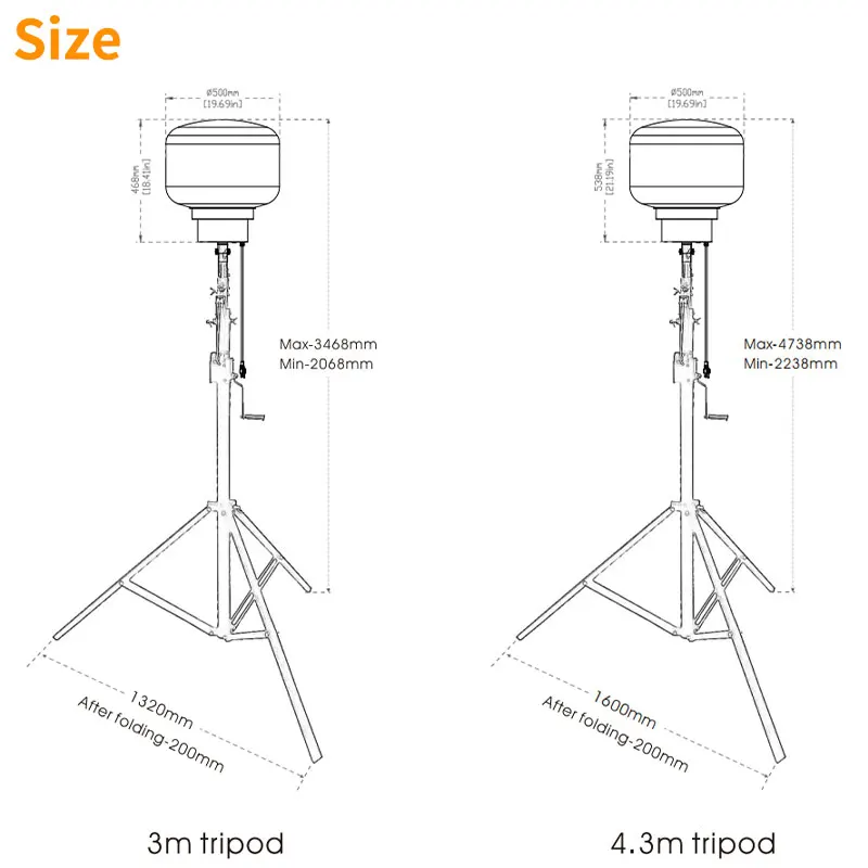 Factory High Quaily Portable Tripod LED Dimmable RGB Mobile Balloon Lights Tower for Outdoors Industrial Events Camping Lighting