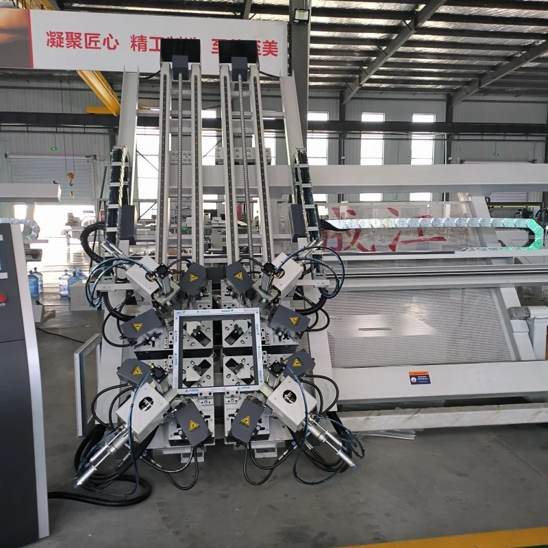 High Quality Aluminum Window Door Assembly Four Head Corner Crimping Machine supplier