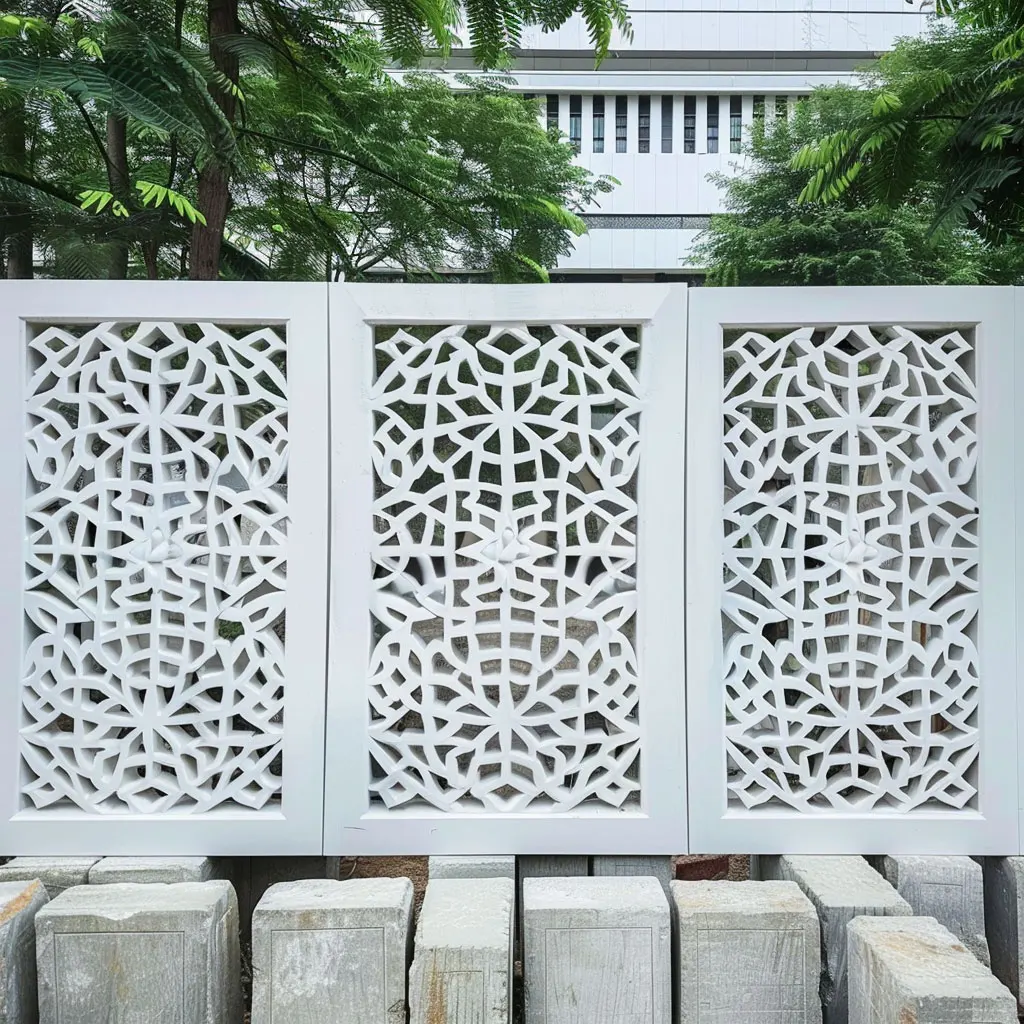 Custom Made Perforated Hollow UHPC GRC Wall Panel for Building Front Elevation Decoration Cement Grc Outdoor Product