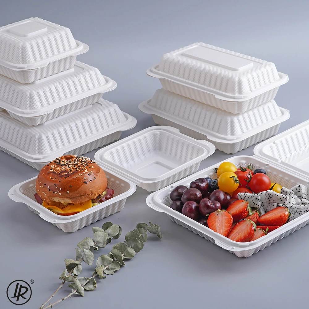 Biodegradable Food Grade Clamshell PP Hinged Disposable Meal Prep Luncn ...