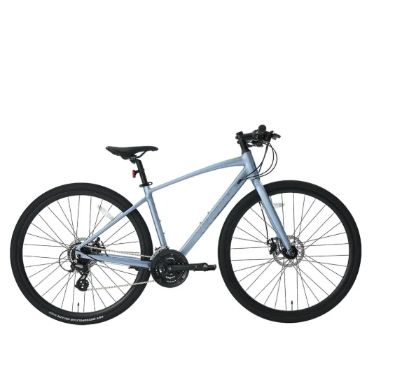 Men's and Women's 700C Road Bikes - 45/48cm Aluminum Alloy Frame, 24-Speed Disc Brake, Swiss Grey Finish for Adults