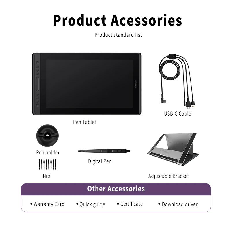 Hot Sale! Huion kamvas pro 16 premium Pen Tablet Monitor Digital Drawing Pen Touch Screen Monitor LCD Monitor