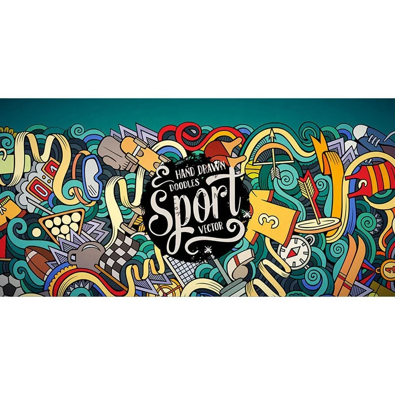 Papier peint mural 3D pour salle de sport - Graffiti vintage - Motif : club de fitness