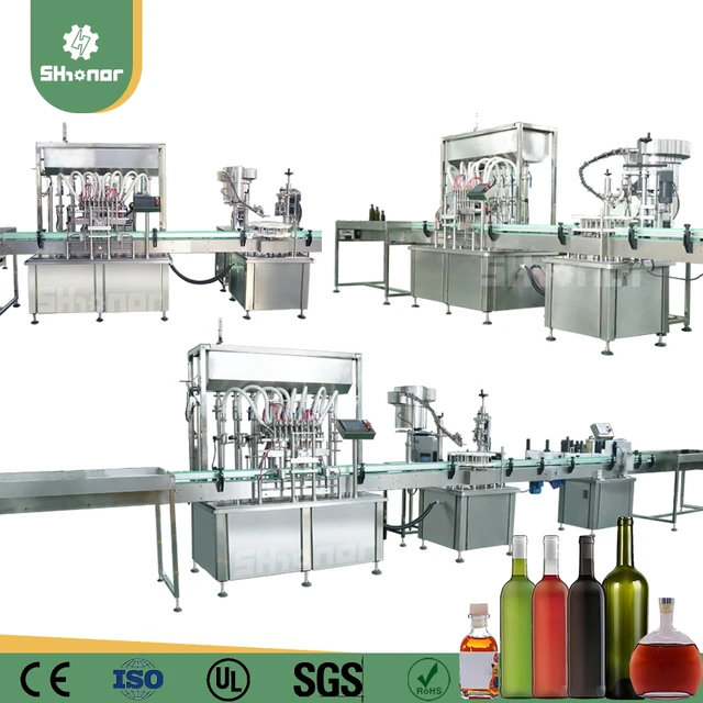 Hot Sale 2000BPH Automatic Bottling Machine Small Fruit Wine / Whisky / Vodka Bottle Filling Line