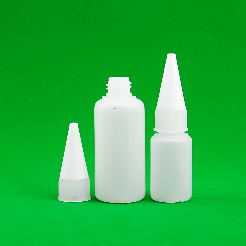 Empty hdpe mini applicator 20g bottle for super glue