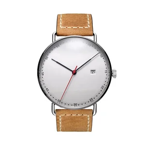 Simplicity Design 5BAR Waterproof Fashion Men's Mechanical Stainless Steel Leather Band Glass Dial Wristwatch