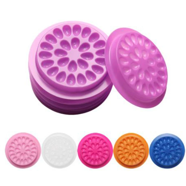 Оптовая продажа многоцветный одноразовый пластиковый поднос для клея ресниц с белой основой