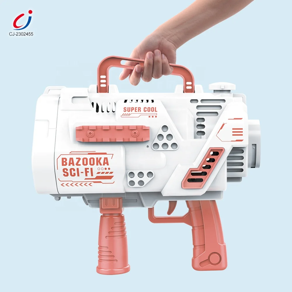 Chengji, Новое поступление, 24 Отверстия, Pistola De Burbujas Bazooka, супер машина, 2024 Автоматическая электрическая игрушка, выдувная пузырьковая пушка