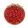Cuentas acrílicas chapadas en oro - rojo rosado