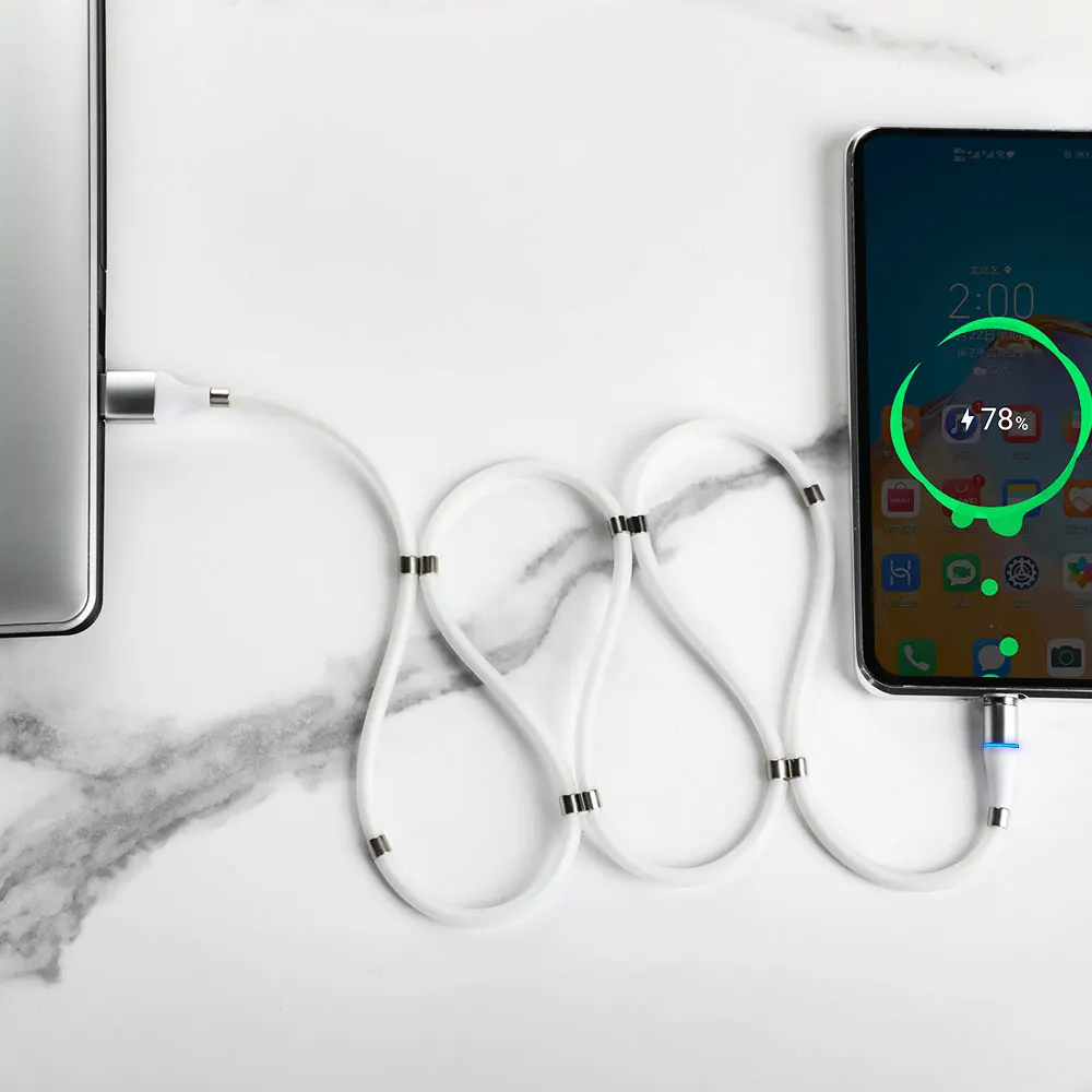 Лидер продаж, магнитный USB-кабель 3 в 1 с легкой катушкой, магнитный кабель для передачи данных для iphone