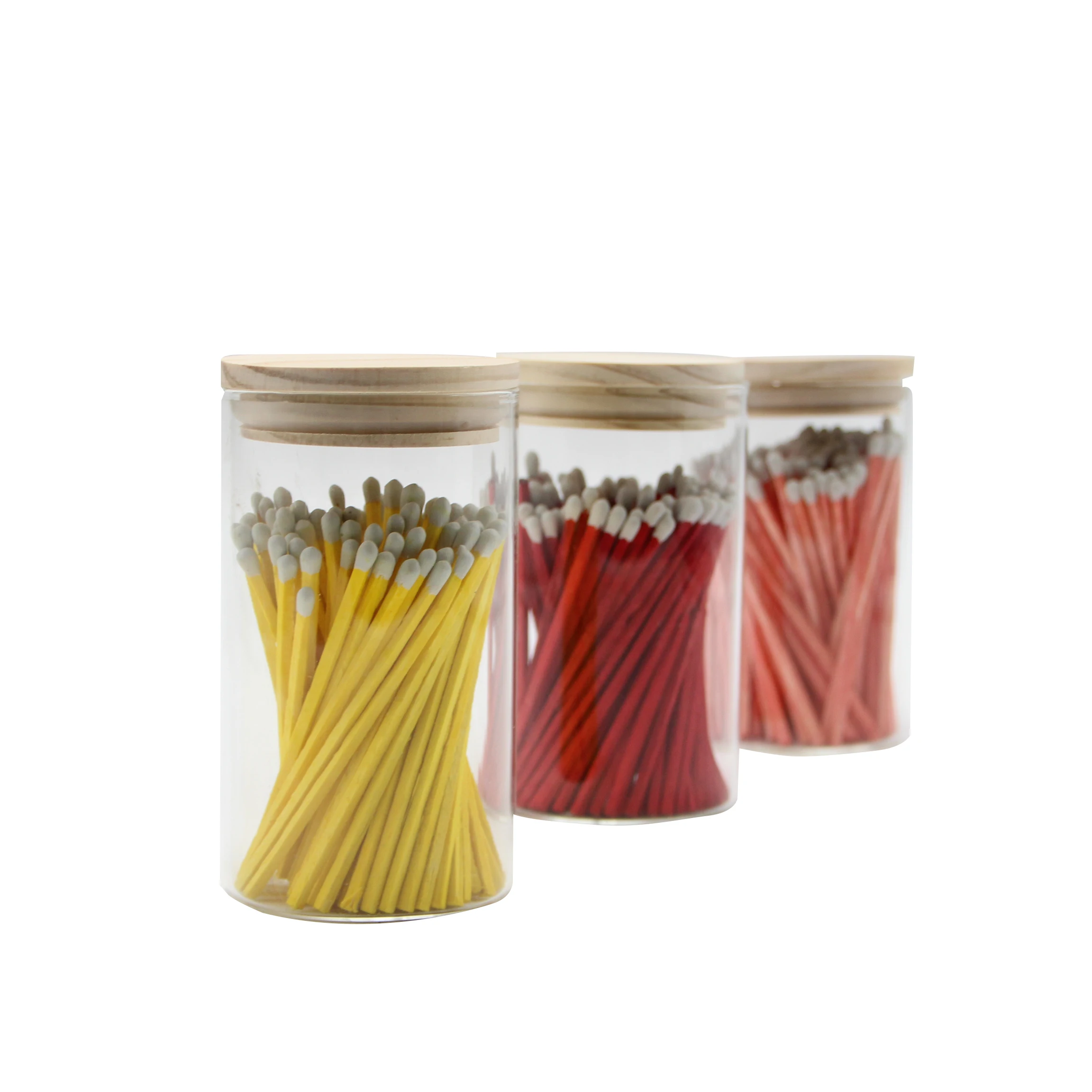 Custom Long Matchsticks Safety Matches Glass Bottle Bulk Wholesale Wood