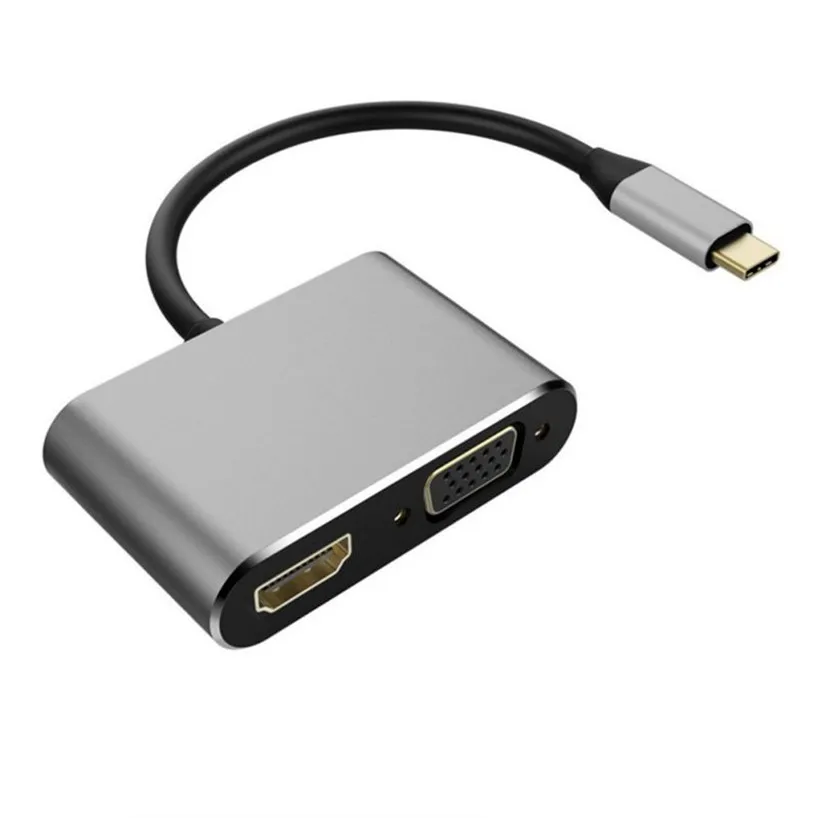 4  2 in 1 USB C 3.1 HDMI VGA Adapter TYPE C Type-c to HDMI 4K VGA UHD Converter Adapter For Macbook Samaung  Huawei Google