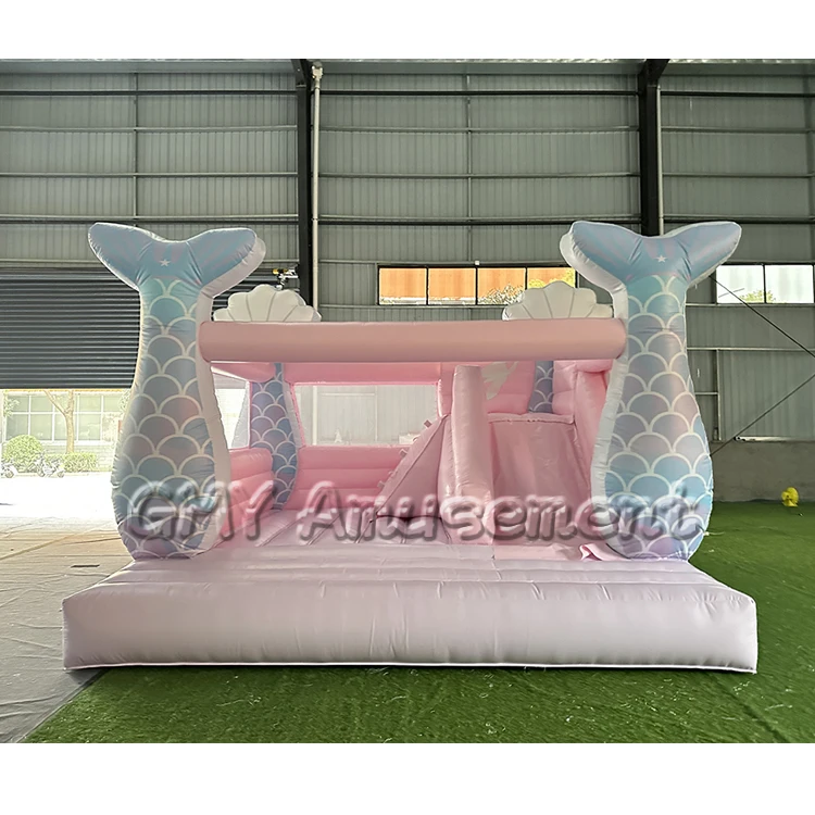 Hot sale mermaid indoor bouncy castle bounce house inflatable commercial combo with slide