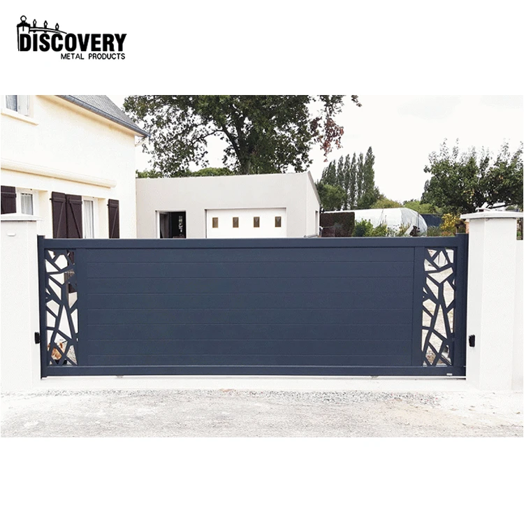 Customized European Style Laser Cutting Screen House Aluminum Sliding Gate Modern Fence and Gate for Villa  Entrance