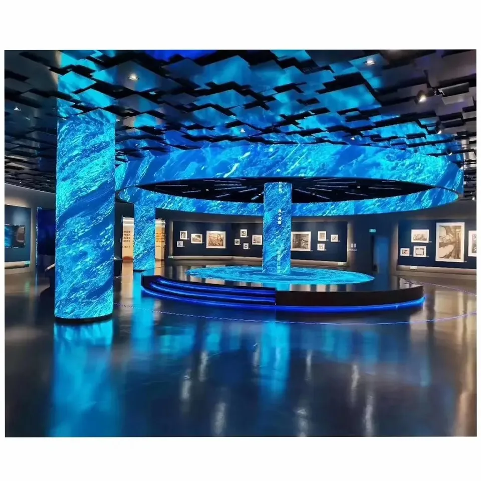P2 P3 P4 Creative LED Tunnel Screen F Arch Display Space-time Tunnel Screen Curved LED Video Walllexible Soft LED Module LED