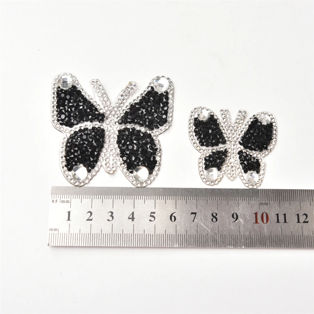 Hotfix Butterfly Shape Transfer Colorful Crystal Applique for Luxury Crafts Packing Boxes Decorative Kids Shoe Patches