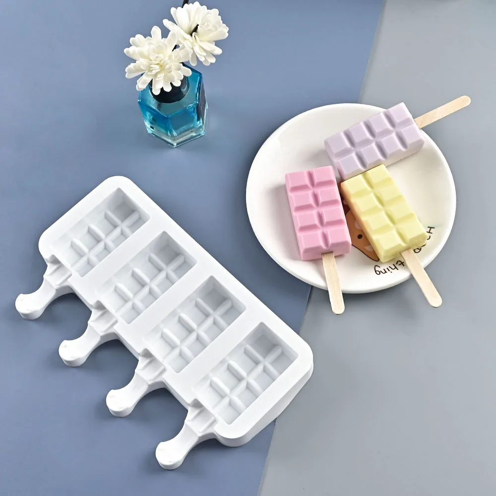 24 Grids Silicone Ice Cube Tray Molds Square Shape Ice Cube Maker Fruit  Popsicle Ice Cream Mold Big Ice Cube Mold Square Shape Silicone Ice Tray  Fruit Ice Cube Maker