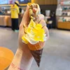 Artificial cone fruit ice cream-mango